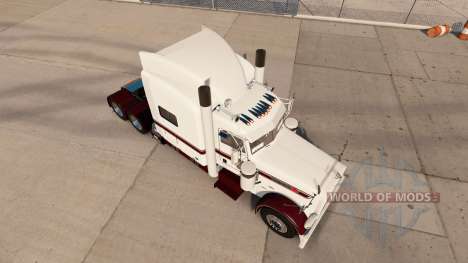 Скин White Burgund на тягач Peterbilt 389 для American Truck Simulator