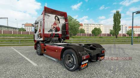 Скин Ирина Шейк на тягач Renault Premium для Euro Truck Simulator 2