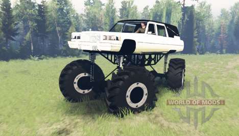 Cadillac Fleetwood hearse monster для Spin Tires