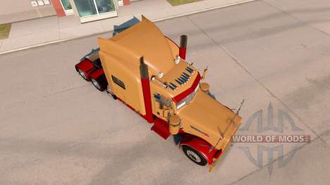 Скин Burgundy and Light Brown на Peterbilt 389 для American Truck Simulator