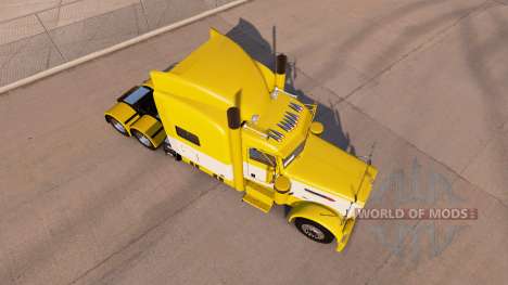 Скин Yellow and White на тягач Peterbilt 389 для American Truck Simulator