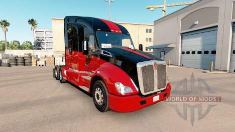 Скин Red v1.1 на тягач Kenworth T680 для American Truck Simulator