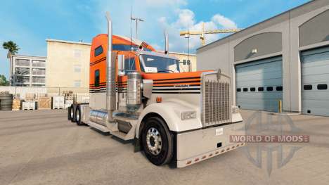 Скин Gray Orange на тягач Kenworth W900 для American Truck Simulator