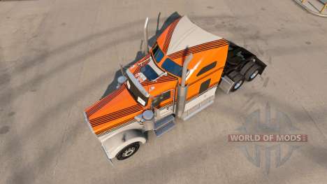 Скин Gray Orange на тягач Kenworth W900 для American Truck Simulator