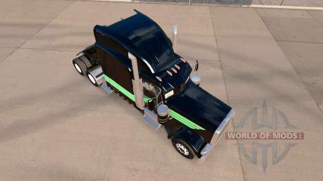 Скин Mint Green and Black на тягач Peterbilt 389 для American Truck Simulator