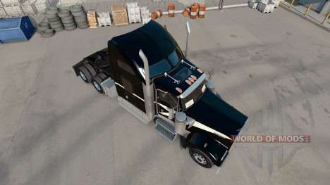 Скин Black & Mint Green на тягач Kenworth W900 для American Truck Simulator