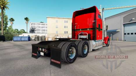 Скин Red. Gold & Black на тягач Kenworth W900 для American Truck Simulator