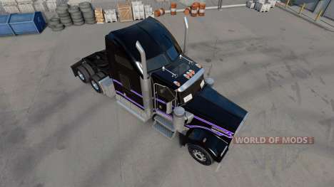 Скин Black. Purple & White на Kenworth W900 для American Truck Simulator
