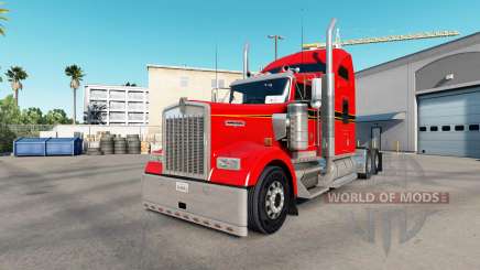 Скин Red. Gold & Black на тягач Kenworth W900 для American Truck Simulator
