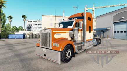 Скин One Orange на тягач Kenworth W900 для American Truck Simulator