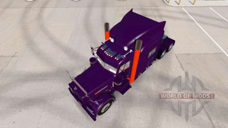 Скин Purple Orange на тягач Peterbilt 389 для American Truck Simulator