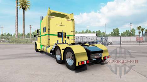 Скин Yellow Green на тягач Peterbilt 389 для American Truck Simulator