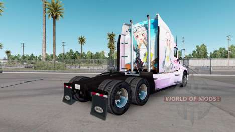 Скин Super Sonico на тягач Peterbilt 579 для American Truck Simulator