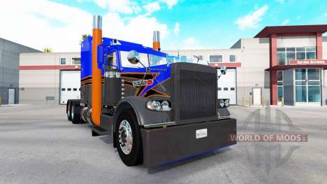 Скин Gray Orange v2.0 на тягач Peterbilt 389 для American Truck Simulator