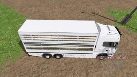 Scania R730 cattle transport для Farming Simulator 2017