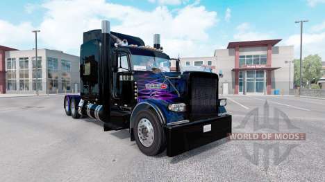 Скин Purple-pink flame на тягач Peterbilt 389 для American Truck Simulator