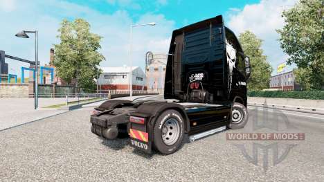 Скин Punisher на тягач Volvo FH-series для Euro Truck Simulator 2