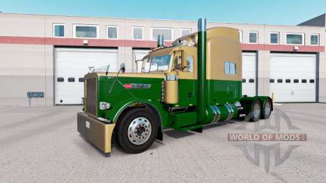 Скин Dark Gold Green на тягач Peterbilt 389 для American Truck Simulator