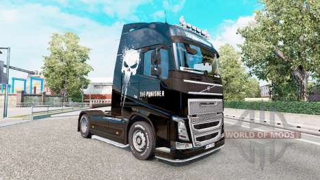 Скин Punisher на тягач Volvo FH-series для Euro Truck Simulator 2