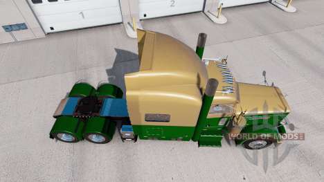 Скин Dark Gold Green на тягач Peterbilt 389 для American Truck Simulator