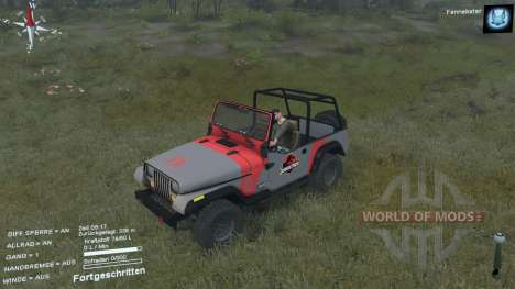 Jeep Wrangler from Jurassic Park (1993) для Spin Tires